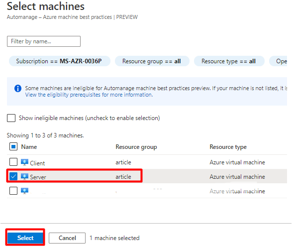 Working with Azure Automanage